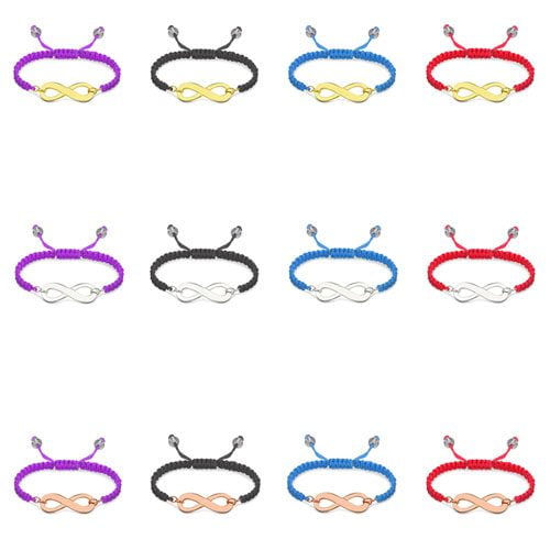 Bracelet d’amitié - modèle Infini - cordon multi-couleurs - By La boutique MAB - Argent - Plaqué or - Plaqué or rose