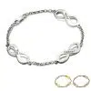 Bracelet Infini 3 pendentifs à personnaliser bracelet prénom disponible en argent plaqué Or / plaqué Or rose 18 carats sur notre boutique