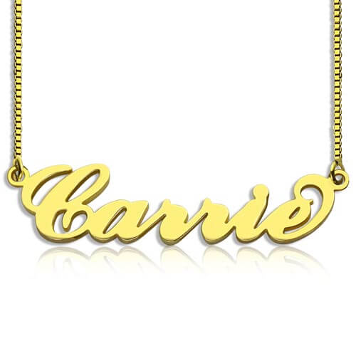 Collier prénom Carrie Bradshaw en plaqué Or 18 carats collier personnalisé
