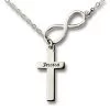 Collier infini croix à personnaliser avec prénom Argent, un symbole fort, et intemporel, à offrir pour un baptême, une communion ou à une personne croyante