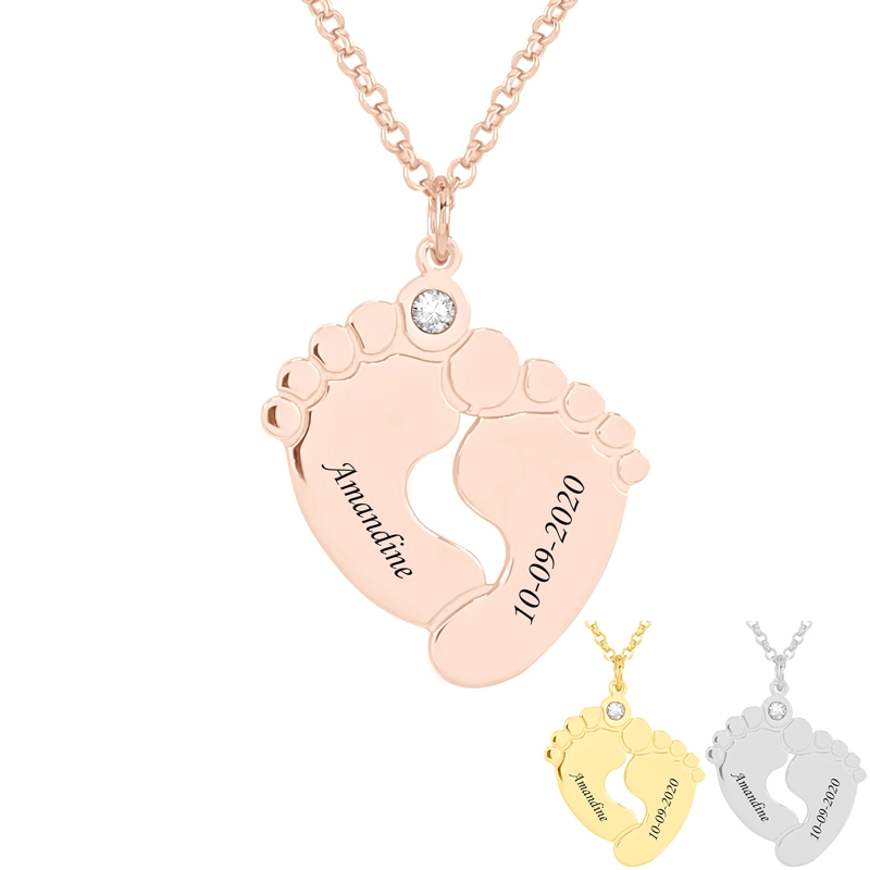 Collier 3 Pieds De Bebe A Personnaliser La Boutique Mab