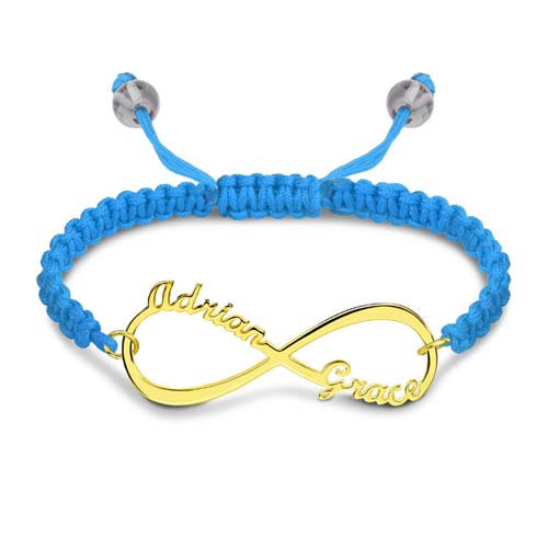 Magnifique bracelet d’amitié Infini à personnaliser en plaqué Or 18k • Disponible aussi en plaqué Or rose ou en Argent Massif 925
