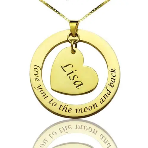 Collier Maman personnalisé en plaqué Or 18k, disponible aussi en Argent Massif 925 un collier original à garder près de votre coeur