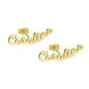 Boucles d'oreilles personnalisées prénom en plaqué Or 18 carats