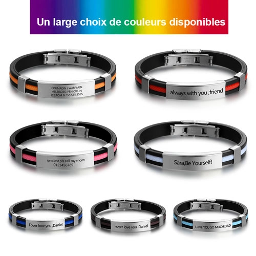 Bracelet homme personnalisé multi couleurs