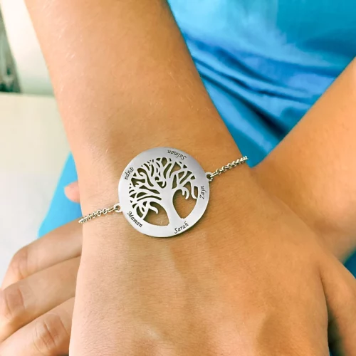 Bracelet arbre de vie personnalisé pour femme bijou arbre de vie a offrir pour la fete des meres