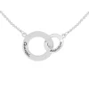 Collier 2 anneaux entrelacés personnalisés en argent massif 925