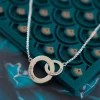 Collier 2 anneaux entrelacés personnalisés en argent