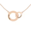 Collier 2 anneaux entrelacés personnalisés en plaqué or rose