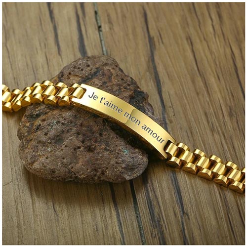 Bracelet homme personnalisé argenté Les bijoux de Mélanie