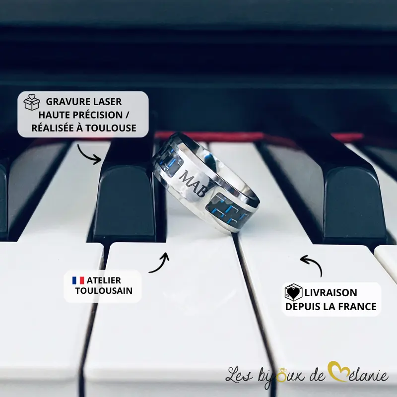 Bague homme gravée personnalisée - Les Bijoux de Mélanie