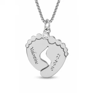 Collier Pied de Bébé Personnalisé – Collier cadeau de naissance