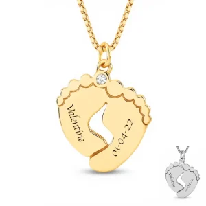 Collier Pied de Bébé Personnalisé – Collier cadeau de naissance