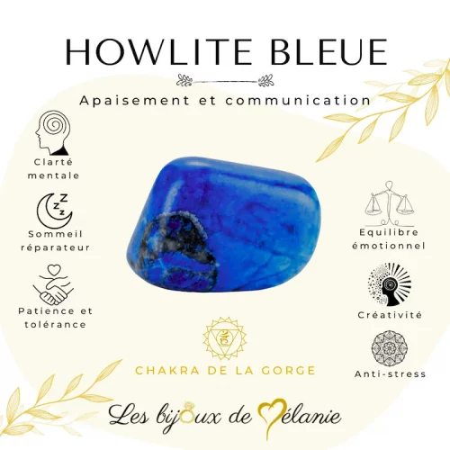Bienfaits de la pierre d'Howlite bleue