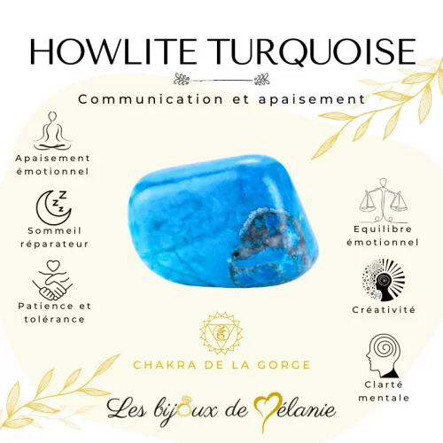 Bienfaits de la pierre d'Howlite turquoise