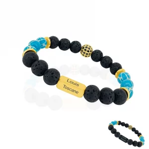 Bracelet personnalisé en pierres d’howlite turquoise