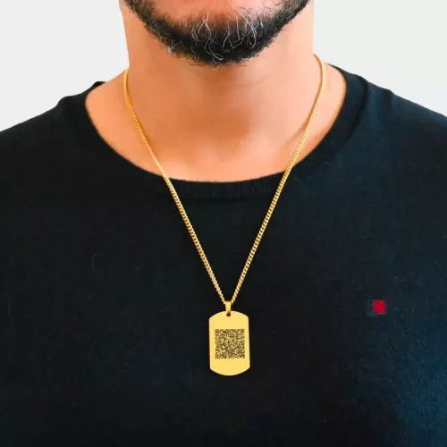 Collier QR code pas cher personnalisé en France