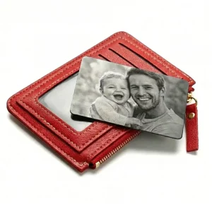 Portefeuille Femme Personnalisé avec Carte Gravée Photo et Message