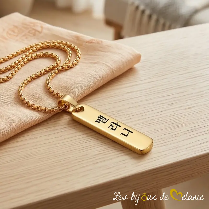 Collier prénom coréen personnalisé - Acier inoxydable or - Les Bijoux de Mélanie