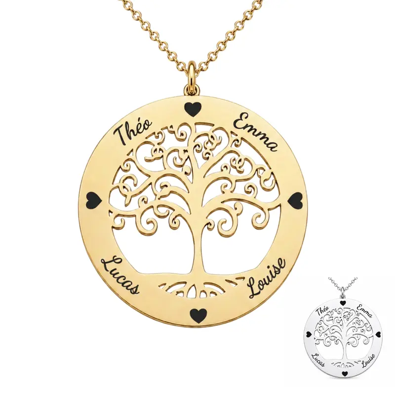 Collier arbre de vie gravé - Les Bijoux de Mélanie