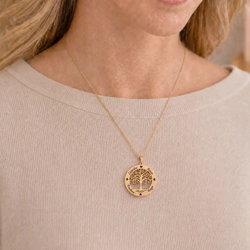 Collier arbre de vie personnalisé - Cadeau maman - Les Bijoux de Mélanie